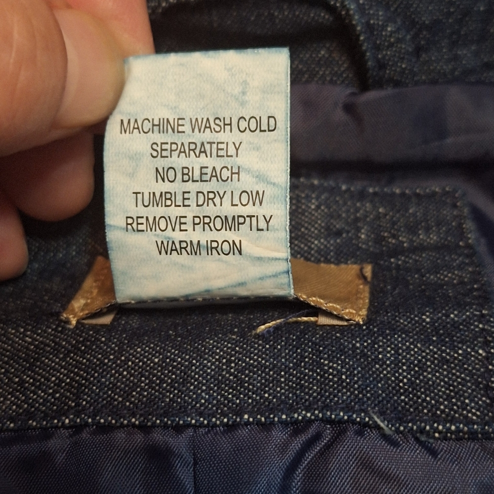 Haband Travelers 100% Cotton Dark Blue Denim Jacket Blazer - Picture 11 of 12